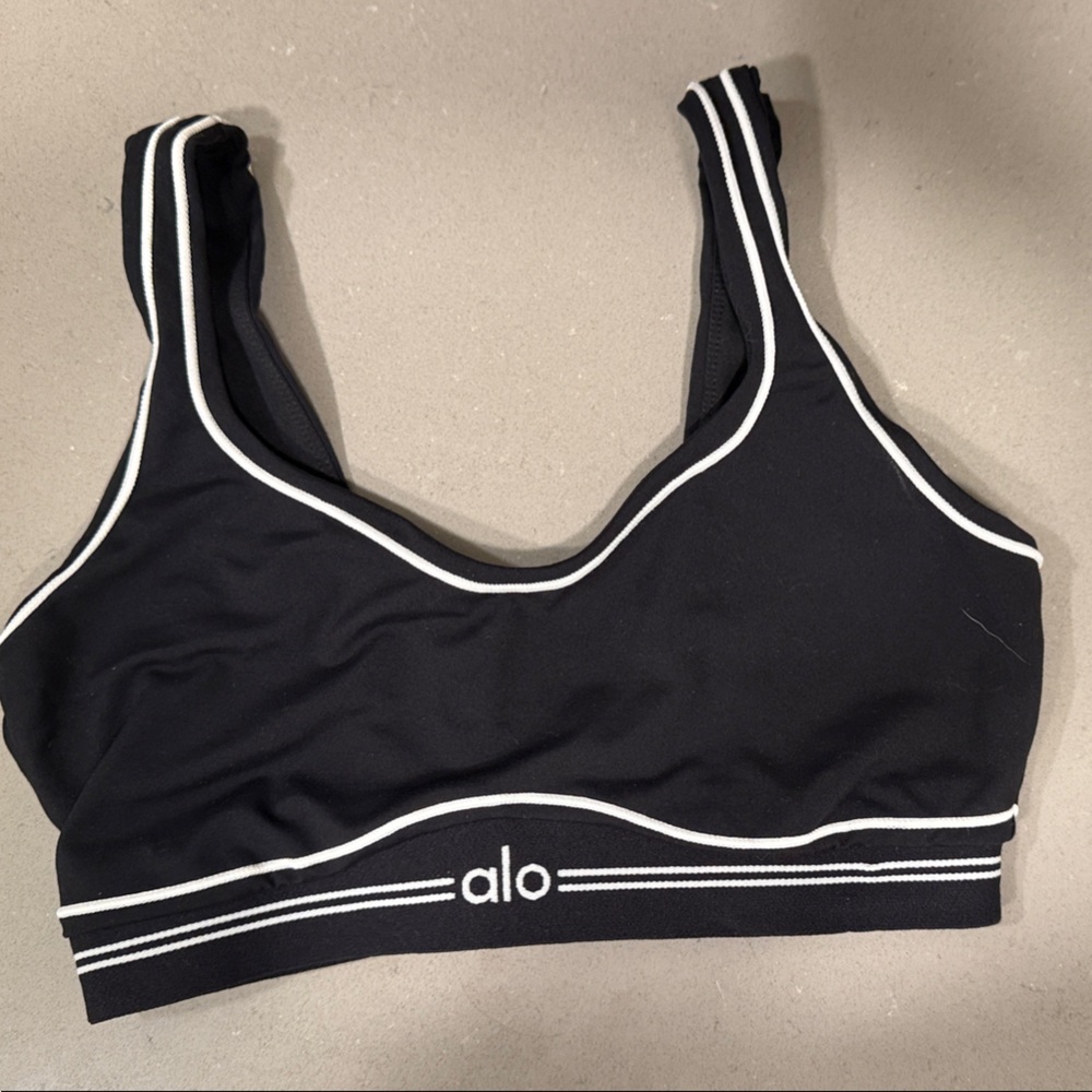 ALO Yoga Black and White Sports Bra